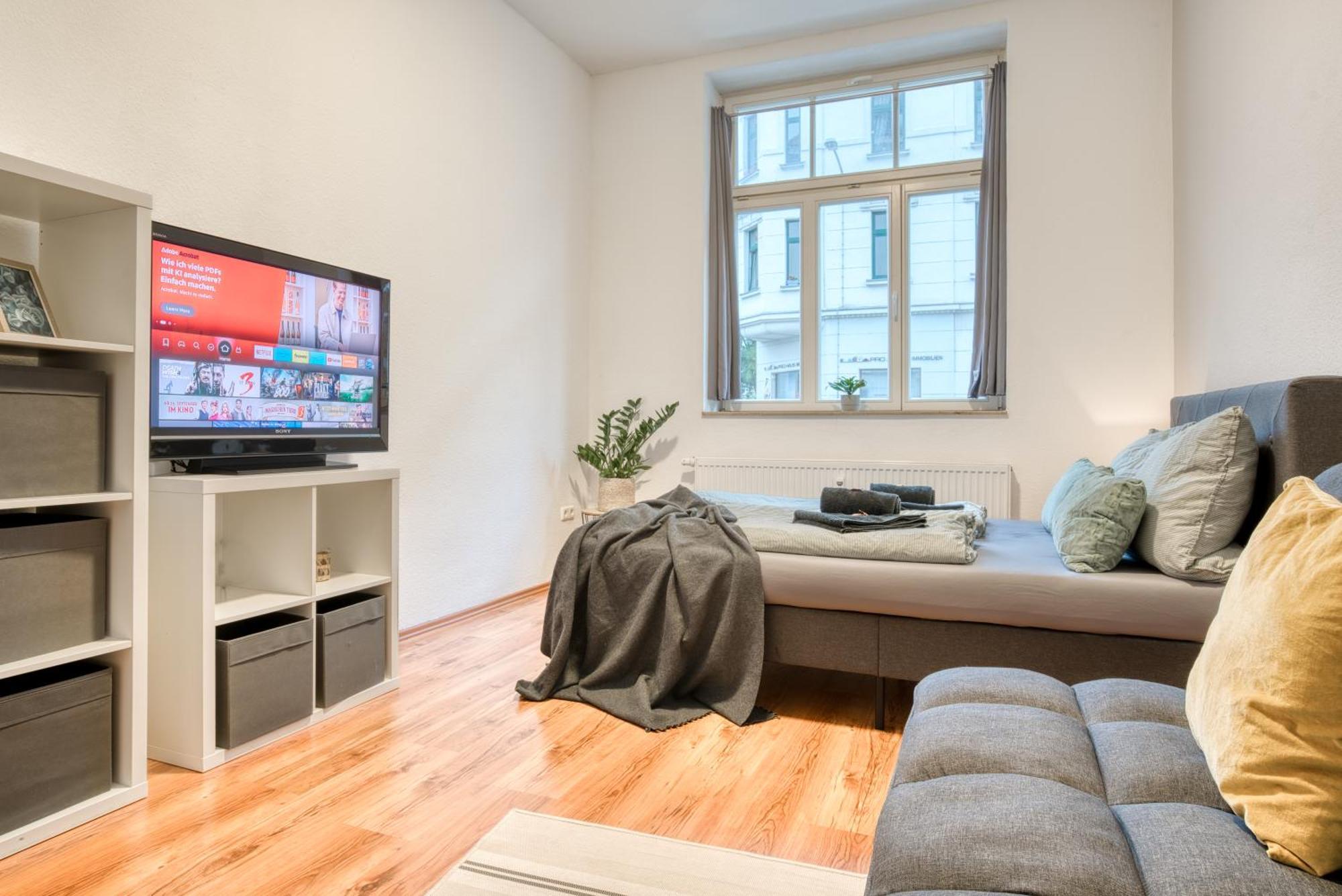 Apartamento Homy I Altbaucharme Netflix Und Wlan Leipzig Exterior foto